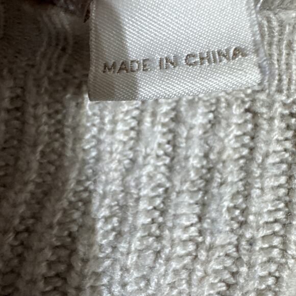 Factory Warmspun Swingy Elbow Patch Sweater Womens Medium Wool Blend Grandpacore - Picture 7 of 9